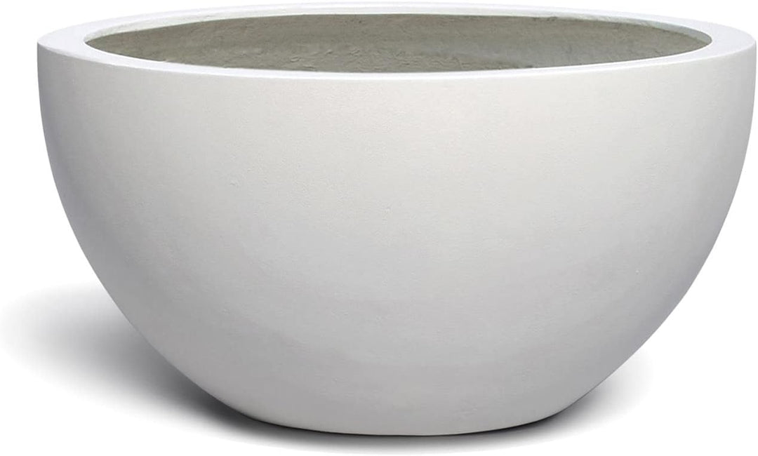 ESCHBACH® Pflanzkübel Low Egg Pot 50 Weiss Schale * 45 x 45 x 22 cm * 10 Jahre Garantie 45x45x 22, 4