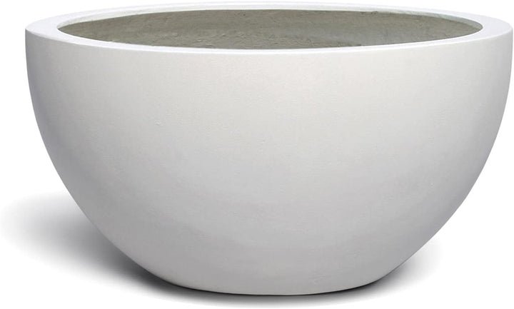 ESCHBACH® Pflanzkübel Low Egg Pot 50 Weiss Schale * 45 x 45 x 22 cm * 10 Jahre Garantie 45x45x 22, 4
