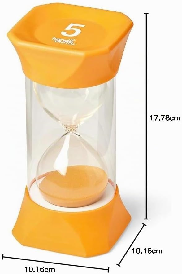 Learning Resources Jumbo-Sanduhr, 5-Minuten-Sanduhr mit gummierten weichen Endkappen, für ruhige Pau