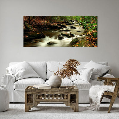 Wandbilder Dekoration Wohnzimmer Bäume Strom Felsen Panorama Bilder auf Leinwand 120x50cm Leinwandbi