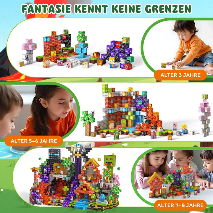 Magnetische Bausteine 330 PCS 2CM Magnetbausteine für Kinder ab 3 Jahre Magnetic Blocks, Spielzeug M