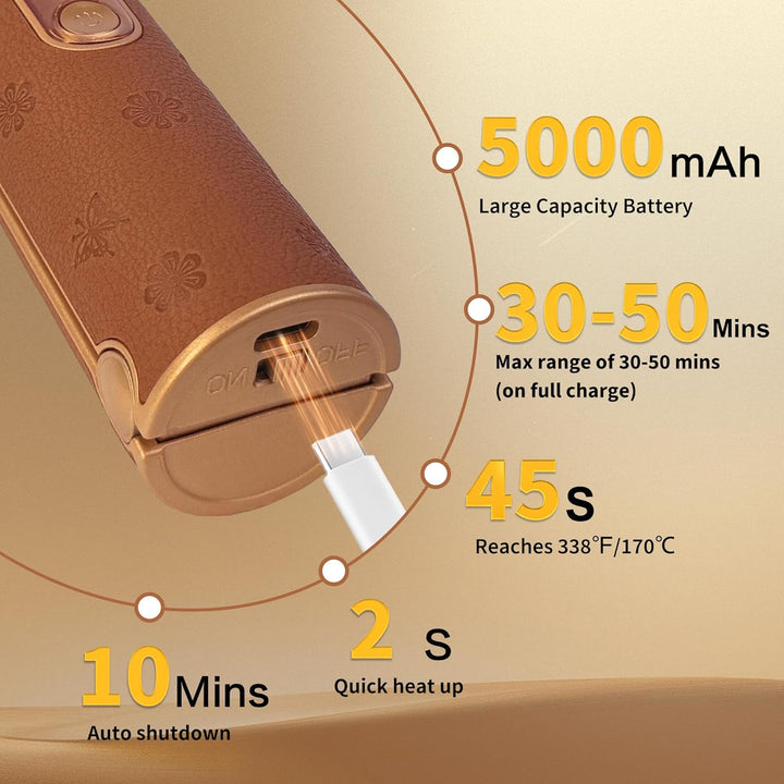 Glätteisen Kabellos, Haarglätter 2 in 1 mit 5000mAh, Mini Reiseglätteisen Glätteisen Locken und Glät