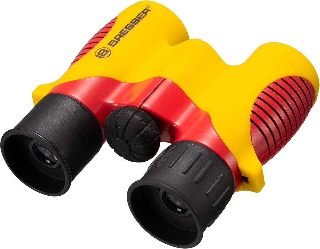 Bresser Junior Kinderfernglas 6x21 Schwarz-Rot-Gold mit gummierter Oberfläche, Dioptrienausgleich, M