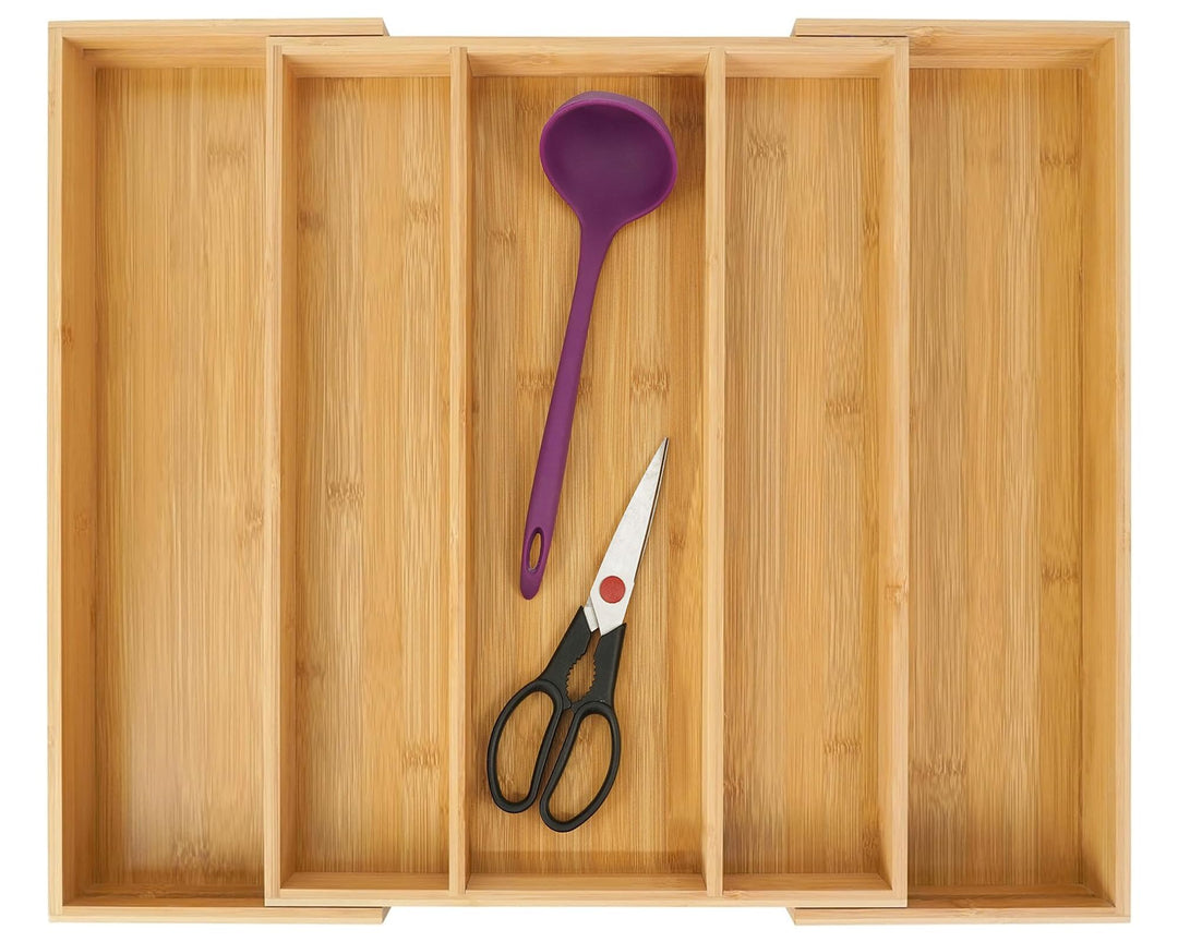 Utoplike Besteckkasten für Schubladen, Ausziehbar Besteck Organizer Küche, Schubladeneinsatz Holz, B