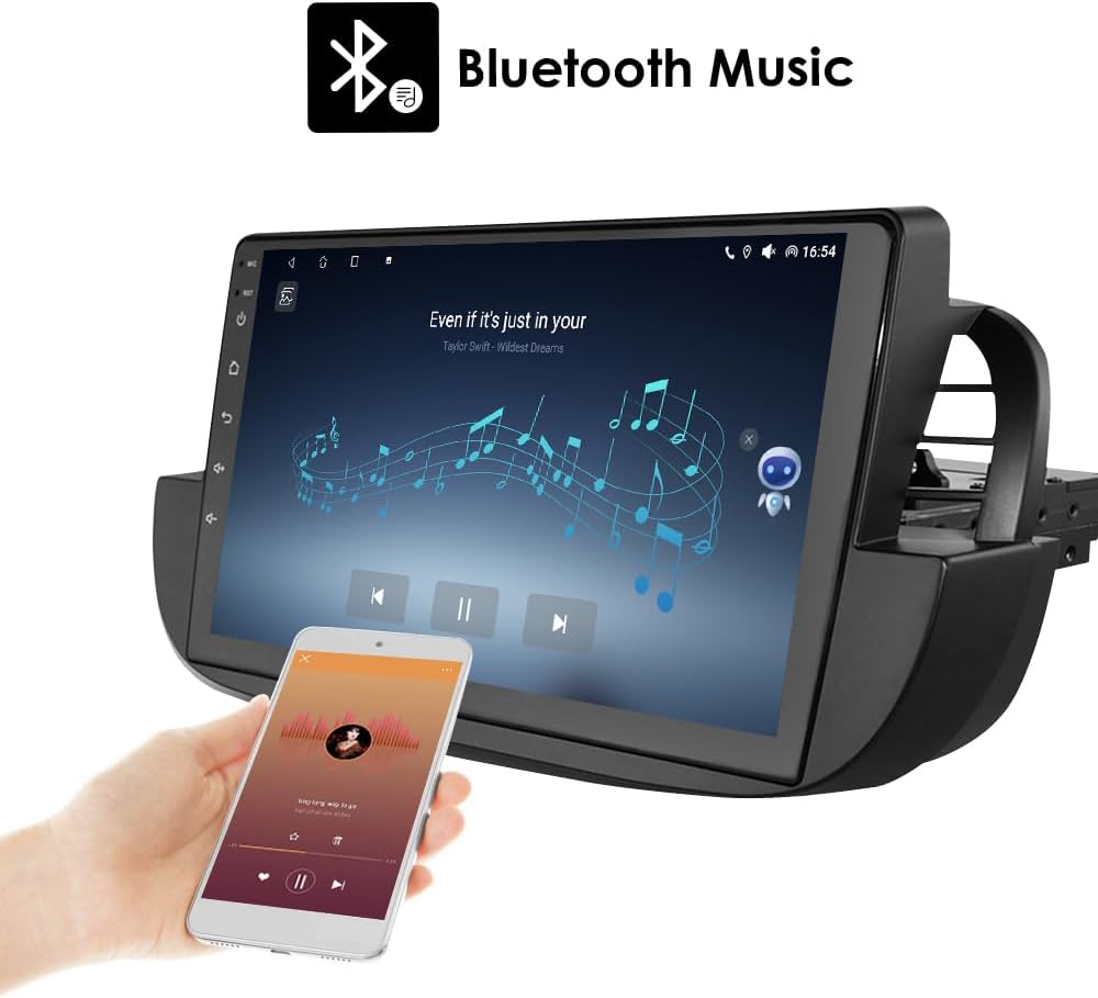 hizpo 9 Zoll Touchscreen Autoradio Kompatibel mit FIAT 500 2007-2014 mit Carplay/Android Auto 4-Core