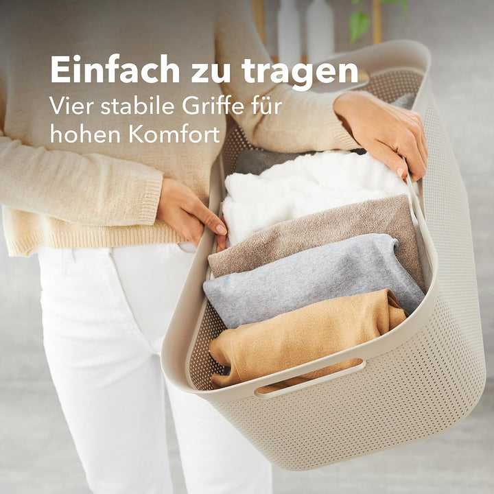 Rotho Brisen 4er-Set Wäschekorb 40l, Kunststoff (PP) BPA-frei , anthrazit,