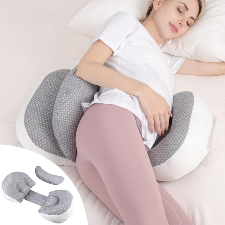Chilling Home Schwangerschaftskissen zum Schlafen, Seitenschläferkissen für den Bauch, Verstellbares
