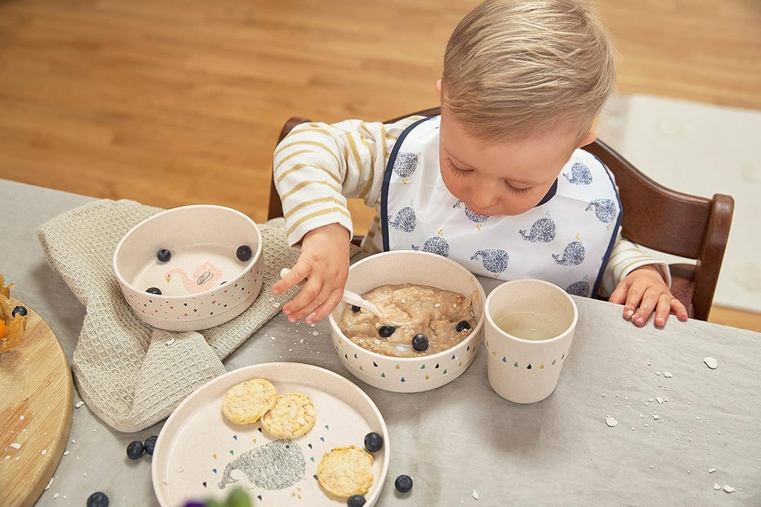 LÄSSIG Kindergeschirr Set (Teller, Becher, Schälchen, Löffel) ohne , BPA-frei, für Spülmaschine und