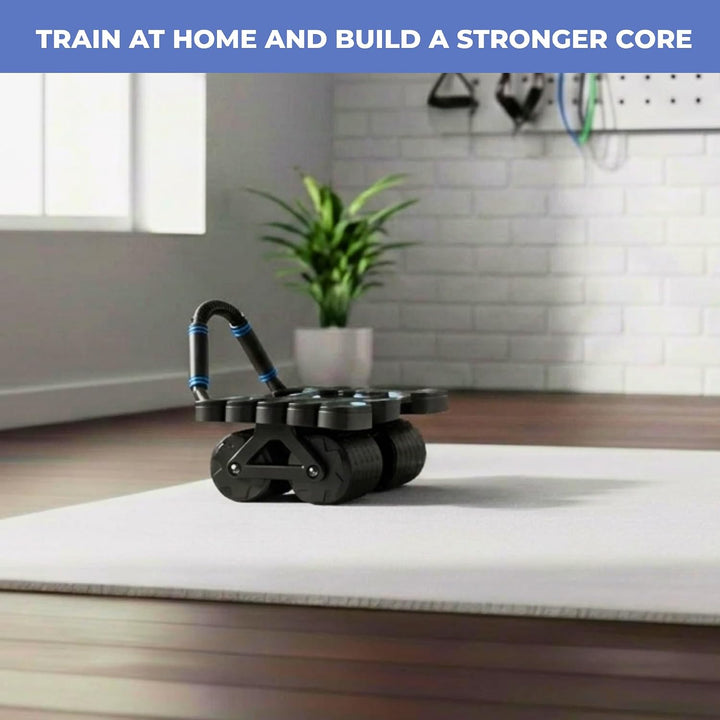 Roller für ABS mit automatischer Rückfederung. Bauchmuskeltrainer Bauchmuskelrad mit Ellbogenstütze.