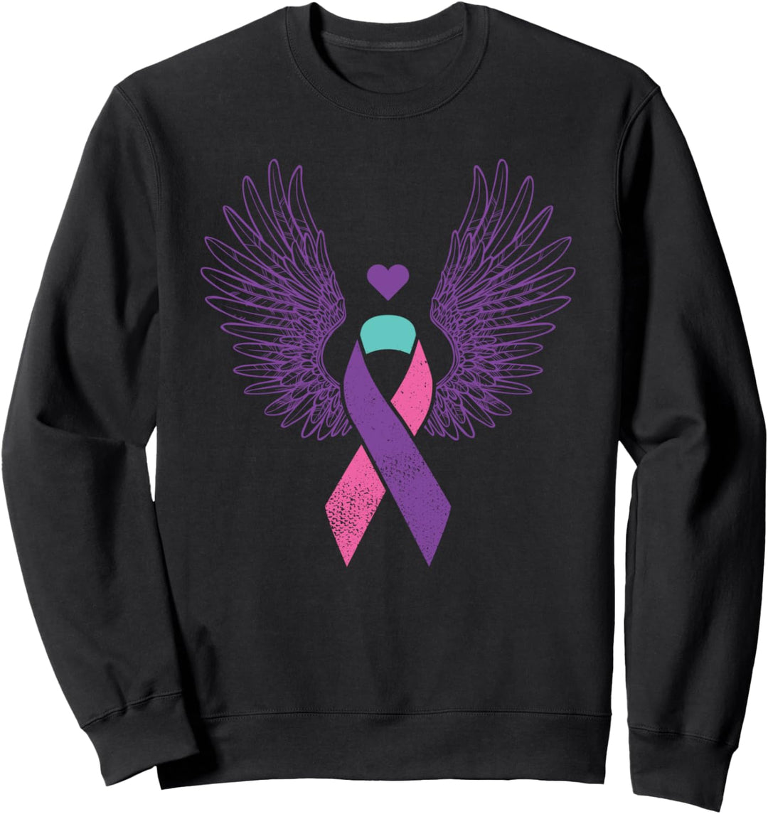 Thyroid cancer winged ribbon thyroid cancer awareness Sweatshirt