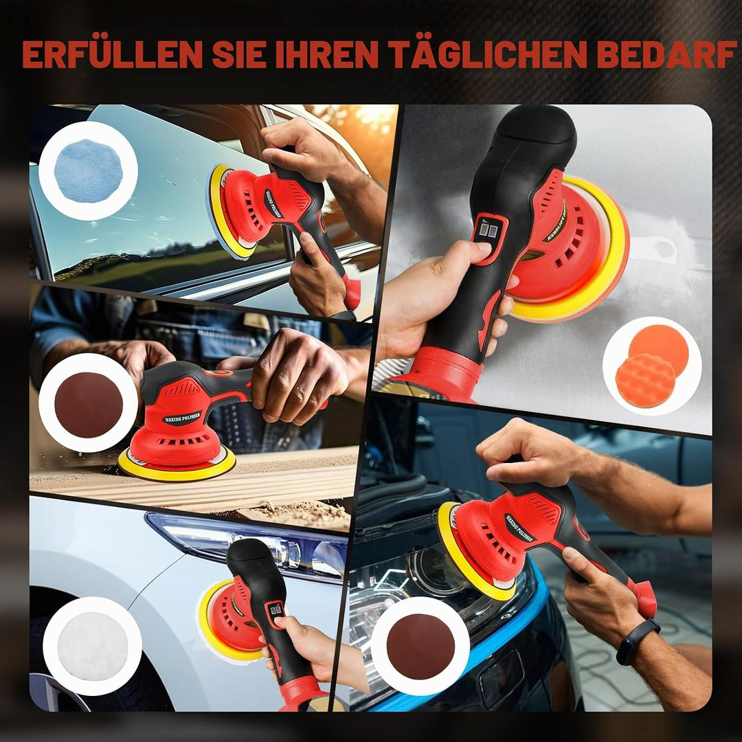Kabelloser Autopufferpolierer Kompatibel mit Milwaukee 18V Batterie, 8 variable Geschwindigkeiten Au