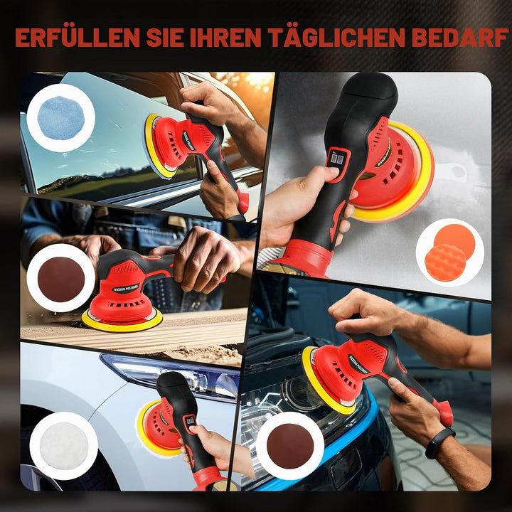 Kabelloser Autopufferpolierer Kompatibel mit Milwaukee 18V Batterie, 8 variable Geschwindigkeiten Au