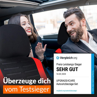 Upgrade4cars Autositzbezüge Set für die Vordersitze | Auto-Schonbezüge Universal in Rot Vordersitze