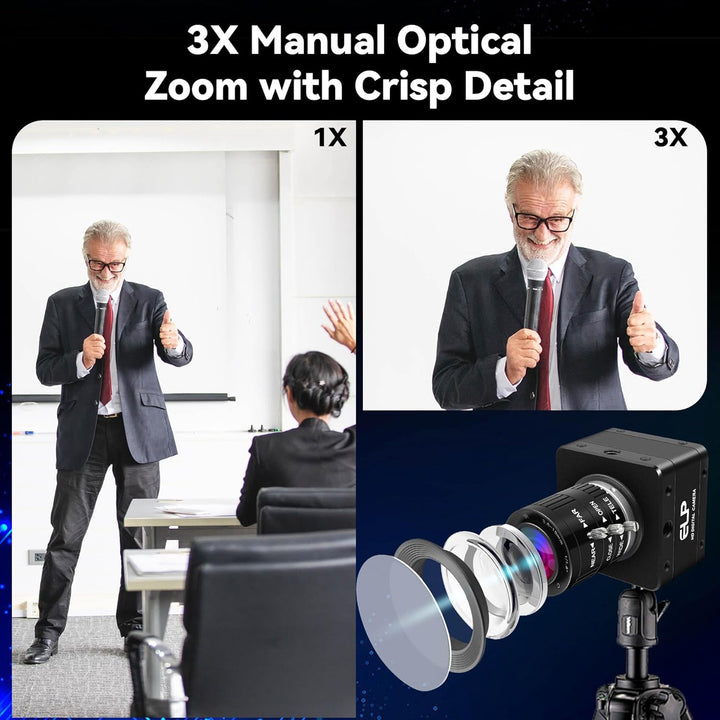 ELP 20MP USB 3.0 Industriekamera,4K UHD 3840P hohe Auflösung mit 3,6–10 mm 3-Fach manuellem Varioobj