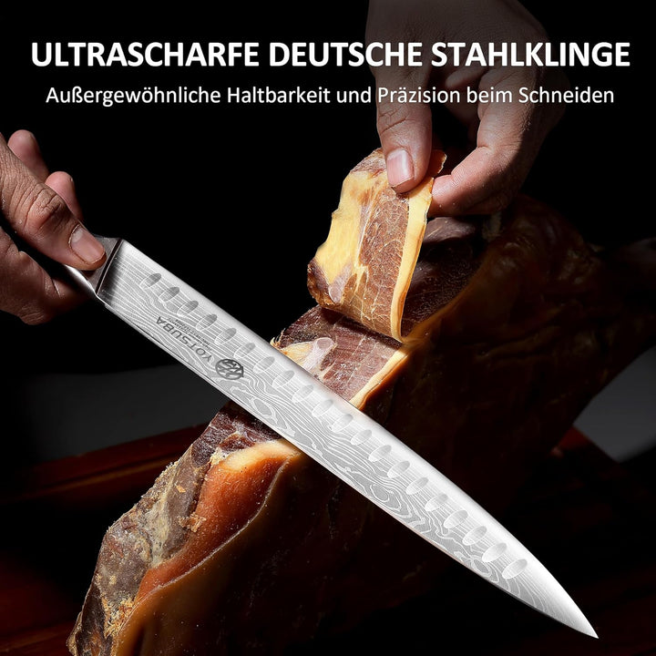 YOTSUBA Fleischmesser Kochmesser, 26cm scharf Tranchiermesser, Metzgermesser profi Messer Küchenmess