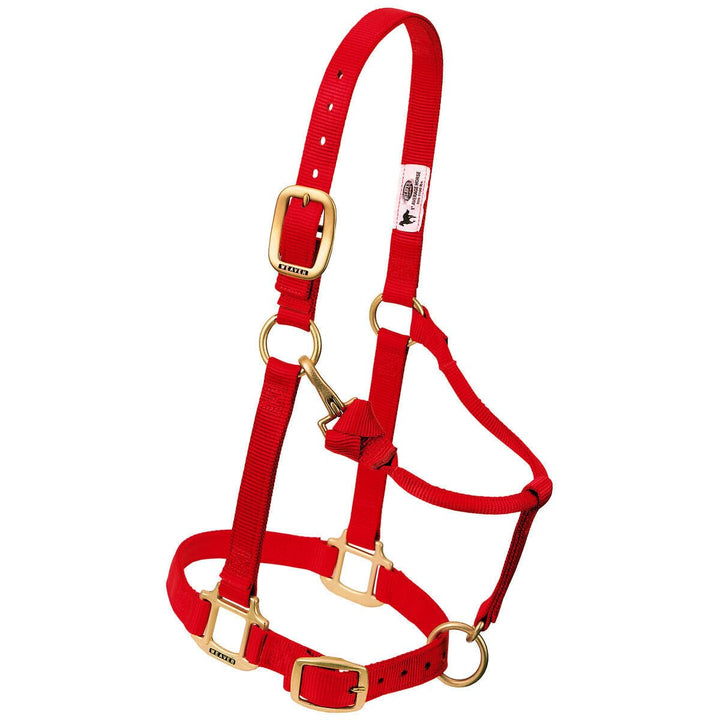 Weaver Leather Original verstellbares Nylonhalfter für Pferde Yearling rot, Yearling rot