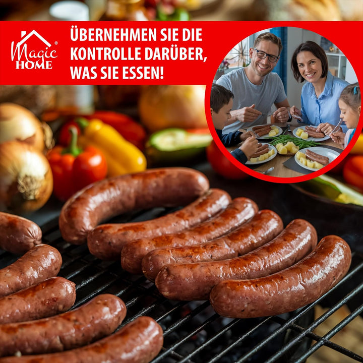 MAGIC HOME Wurstfüller aus Edelstahl | 2l / 3kg | Manuell, Vertikale | Hochwertige Wurstfüllmaschine
