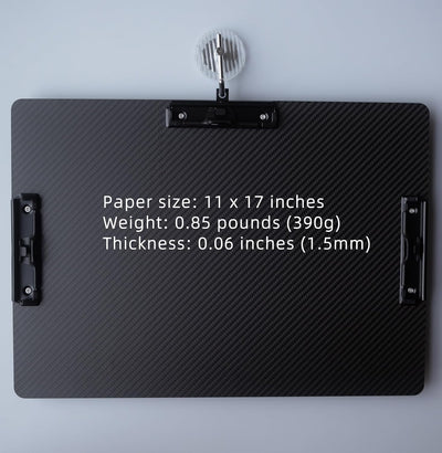 Echtes 3K-Kohlefaser-Klemmbrett, Ultraleicht,Robust und tragbar,1.5 mm Dicke, schwarz, geeignet für