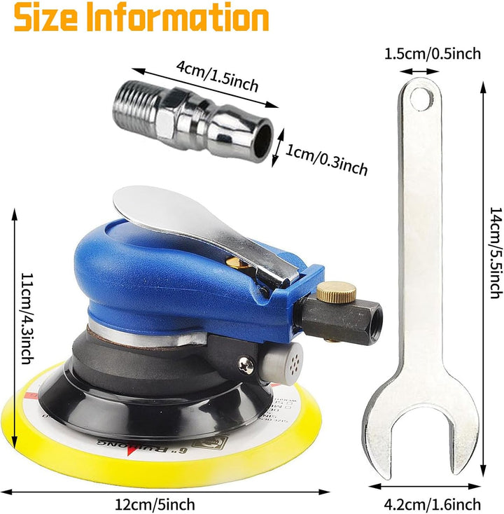 Druckluft Schleifer 5", AT-980 Exzenterschleifer Schleifmaschine, Pneumatische Exzenter Poliermaschi