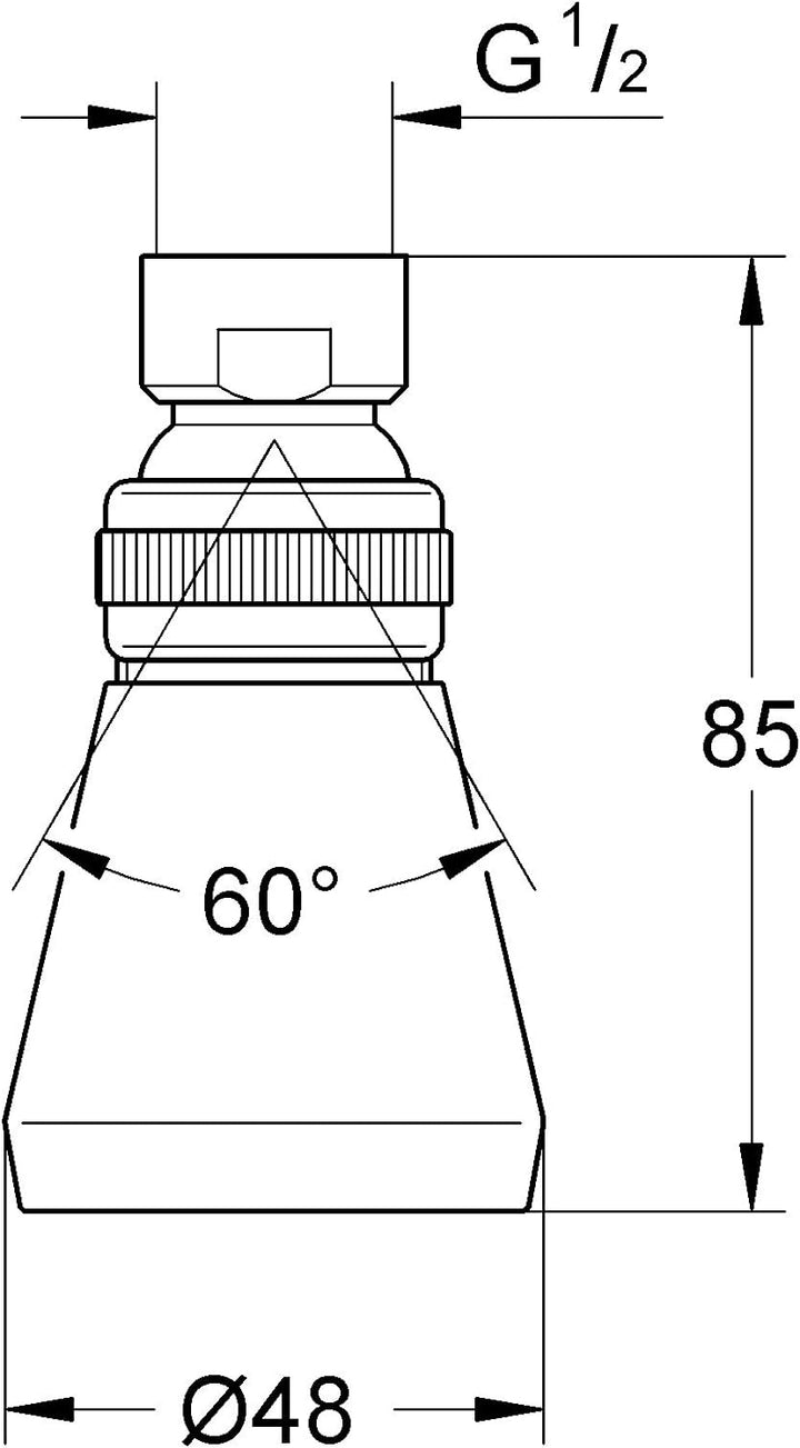 GROHE Relexa Plus 50 Brausen und Duschsysteme (Kopfbrause, mit Kugelgelenk) chrom,