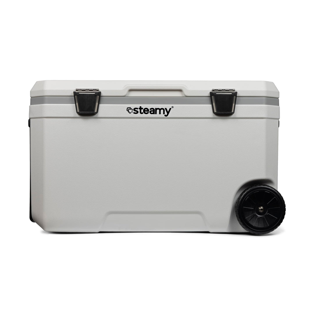 Steamy Marine 70 Roller Kühlbox mit Rollen, 70 Liter, Weiss