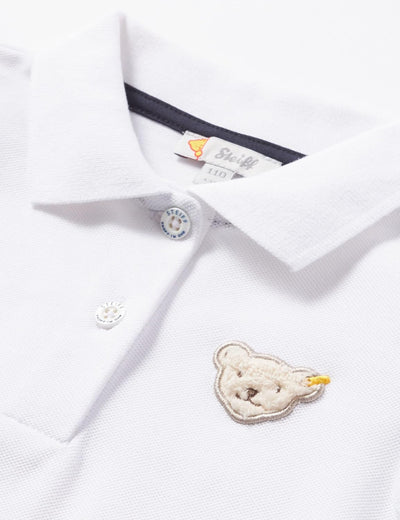 Steiff Mädchen Poloshirt Kurzarm Polohemd 80 Bright White, 80 Bright White