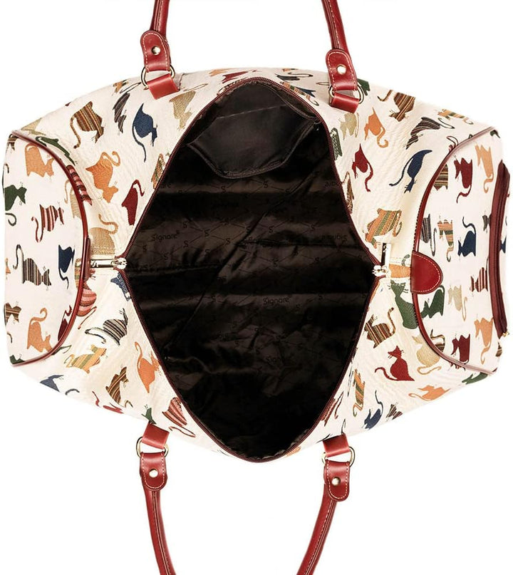 Signare Gobelin-Reisetasche Übernachtungstaschen Wochenendtasche mit Rad für Frauen mit Gartenblume