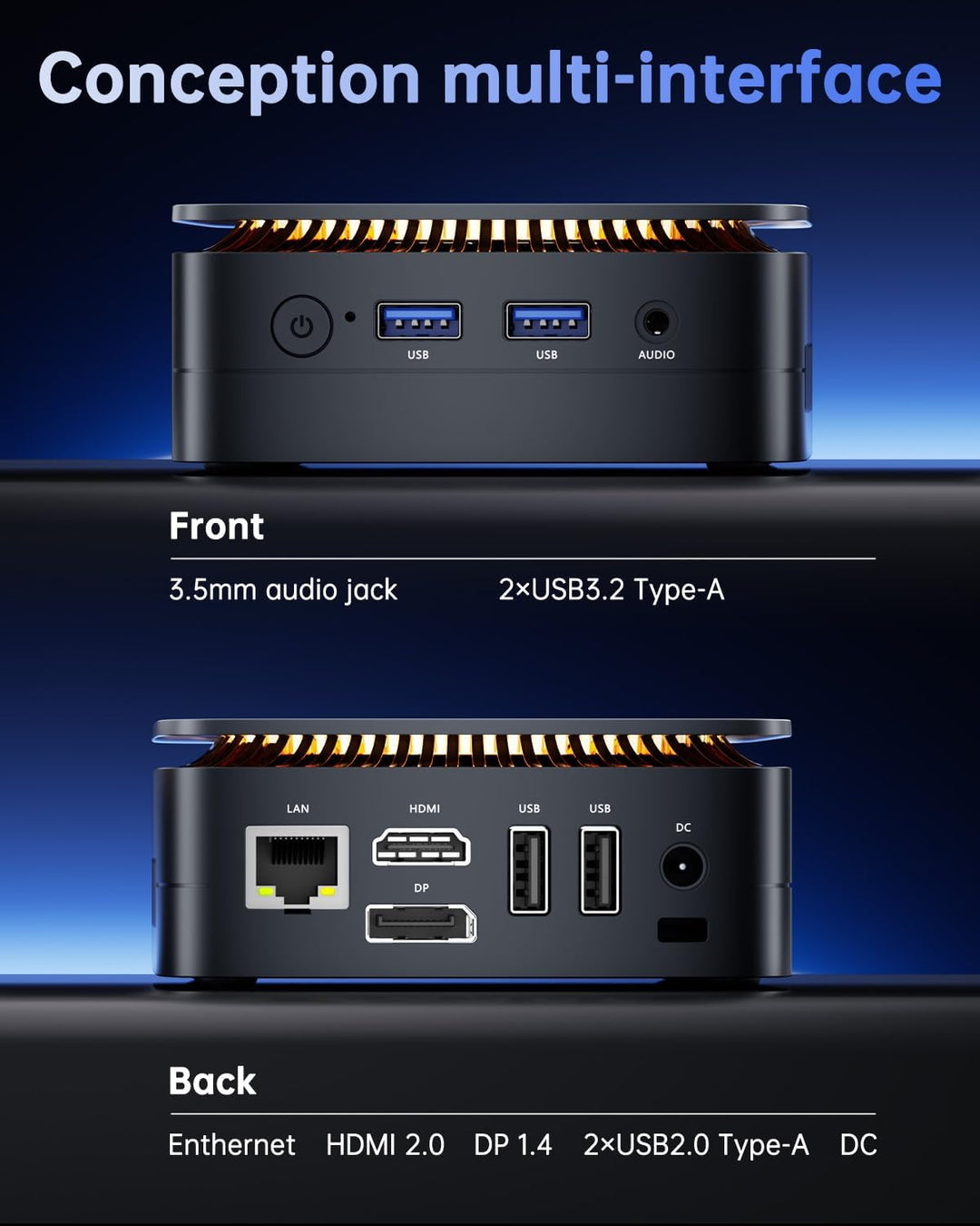 NiPoGi E1 Mini PC Ιntel Twin Lake N150(Aufgerüstet N100) Unterstützt W-11 Pro 16 GB RAM 1TB M.2 SSD,