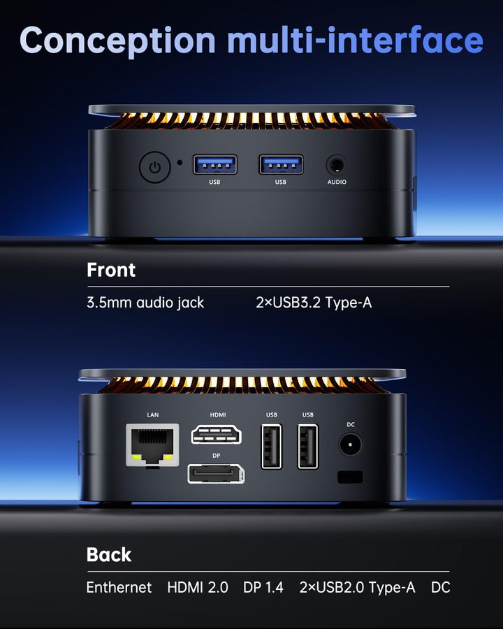 NiPoGi E1 Mini PC Ιntel Twin Lake N150(Aufgerüstet N100) Unterstützt W-11 Pro 16 GB RAM 1TB M.2 SSD,