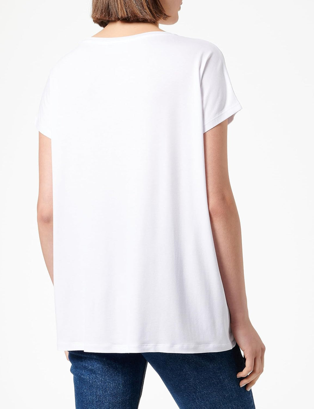 Cartoon Damen Kurzarm-Shirt mit Aufdruck 36 White/Blue, 36 White/Blue