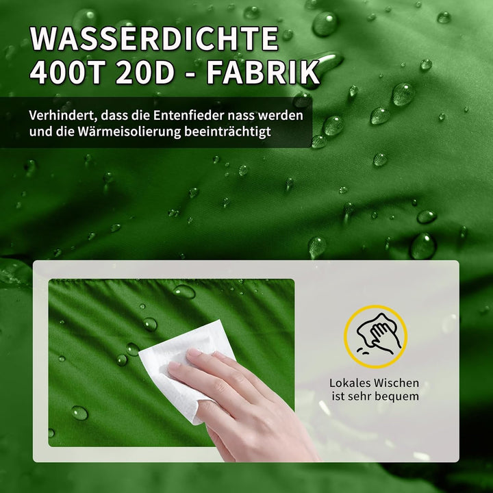 Daunenschlafsack Ultraleicht mit kleinem Packmass(620FP/RDS)-Sommerschlafsack für Camping,Trekking,B