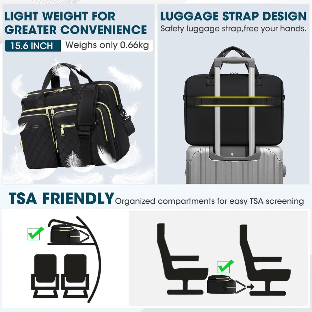 RAINSMORE Laptoptasche 15,6 Zoll für Damen Laptop Aktentasche Wasserdichte Laptop Notebook Tasche Bu