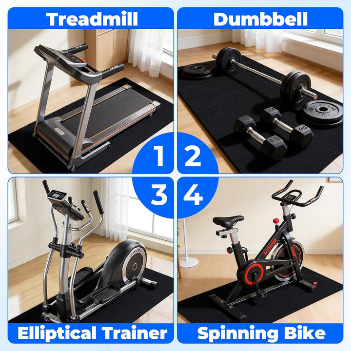 Faltbare Laufbandmatte, Bodenschutzmatte, Trainingsmatten für das Heimtraining, schützt Böden, geräu
