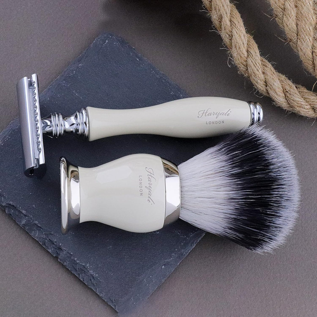Rasierhobel Set für Herren, 6-in-1 Rasierpinselset mit Rasierständer, Rasierset mit Rasierer, Rasier