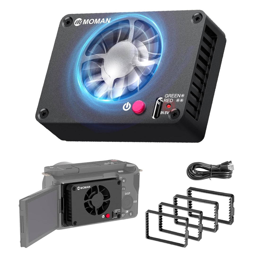 Camera Cooling Fan, Moman Externes Halbleiter Kühlsystem für Kameras mit Aufladen vom Typ C für Live