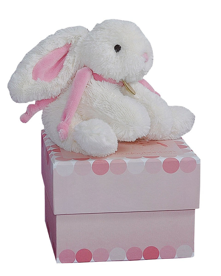 Doudou et Compagnie 1239 Lapin Bonbon Stofftier, klein, Rosa Petit modèle Weiss, Petit modèle W