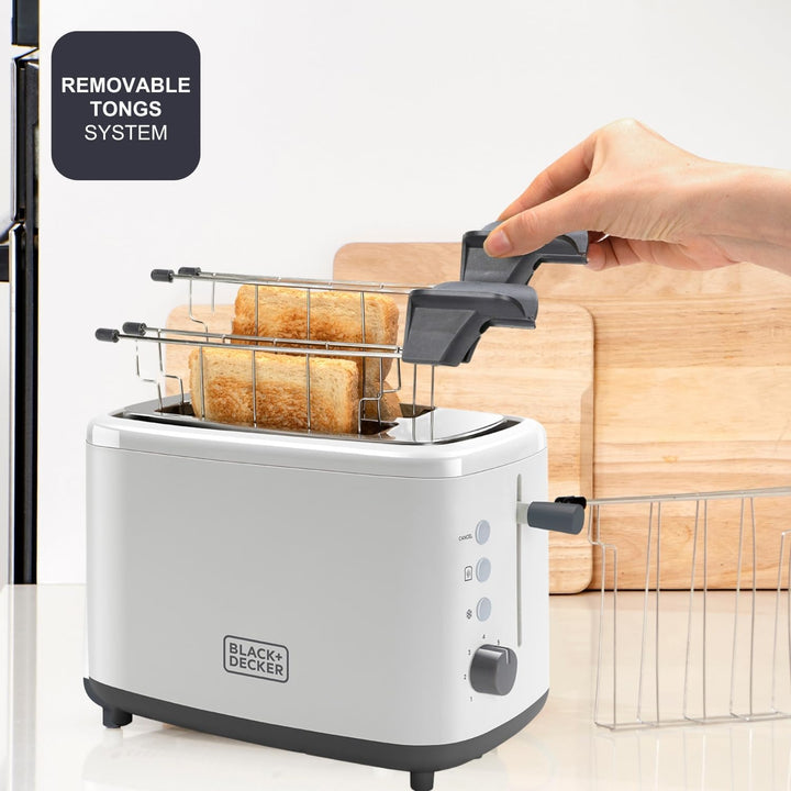 Black + Decker BXTOA820E - Toaster 820W. 2 breite Toastschlitze. 7 Röstgradstufen. Herausnehmbare Sa