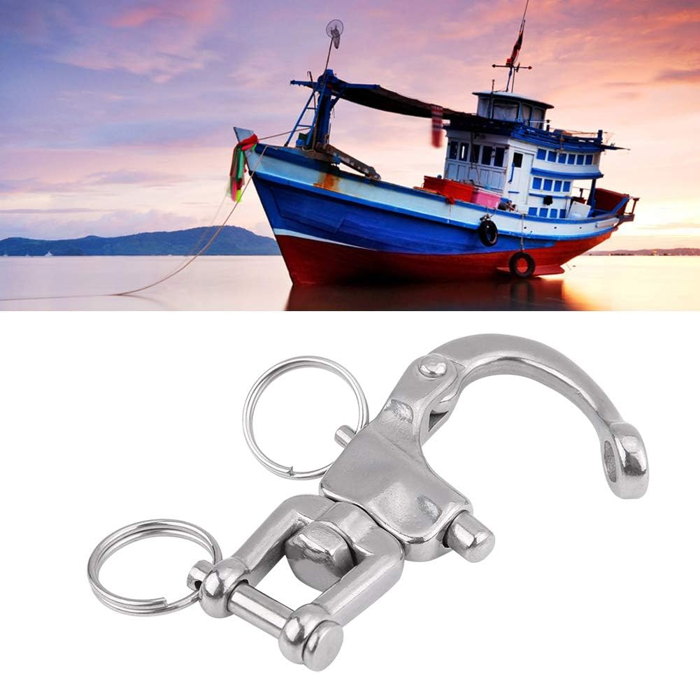 Keenso Boot Schnappschäkel, 2 Stk 316 Edelstahl Panikhaken Schnelllösbarer Schnappschäkel Drehbarer