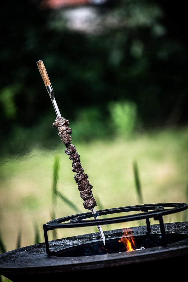 Forged Churrasco Grillspiesse 50cm, Olivenholz griff, Edelstahl, V-Form 50.0 Zentimeter, 50.0 Zentim