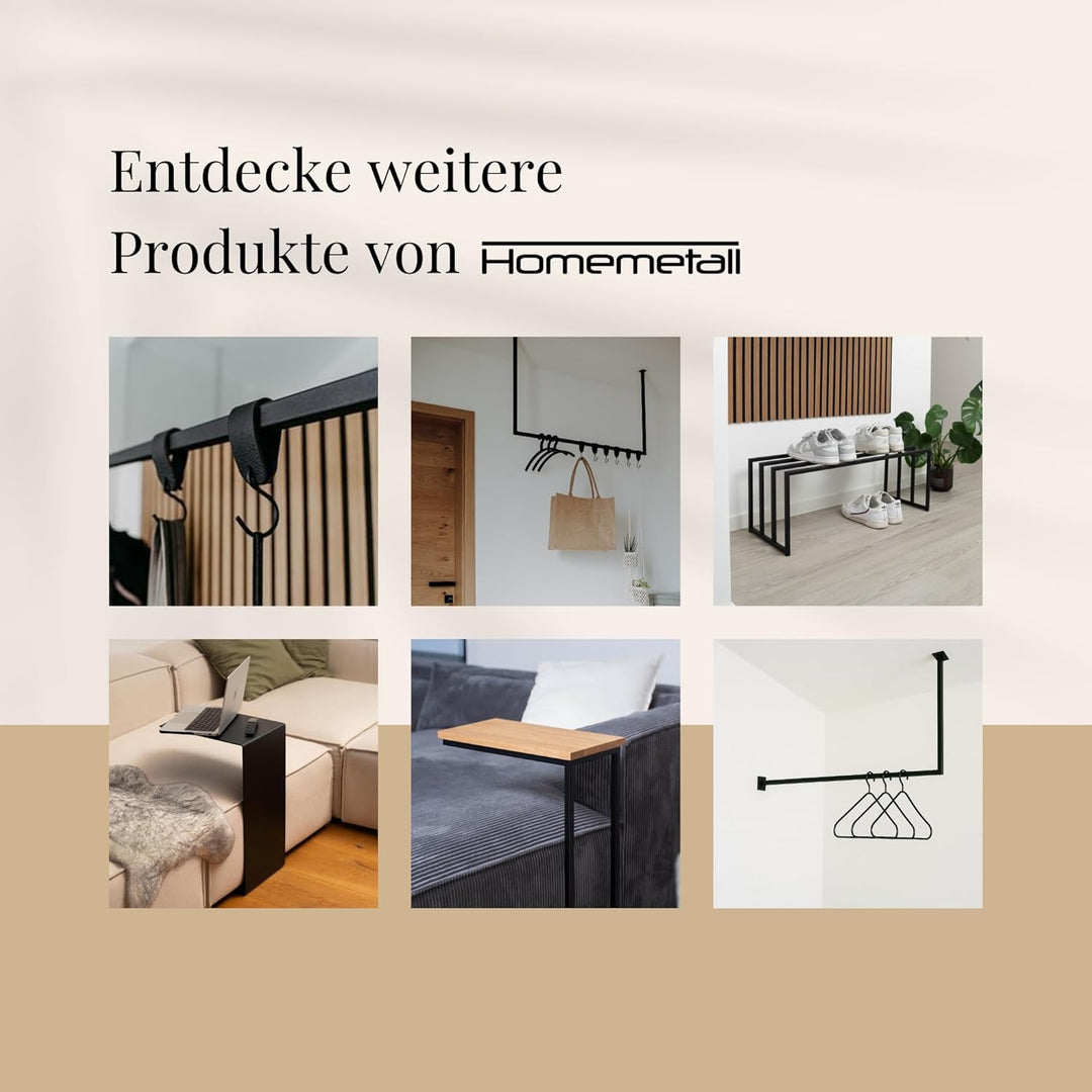 Beistelltisch C-Form aus Metall - pulverbeschichteter Couch Beistelltisch in Schwarz - Moderner Abst