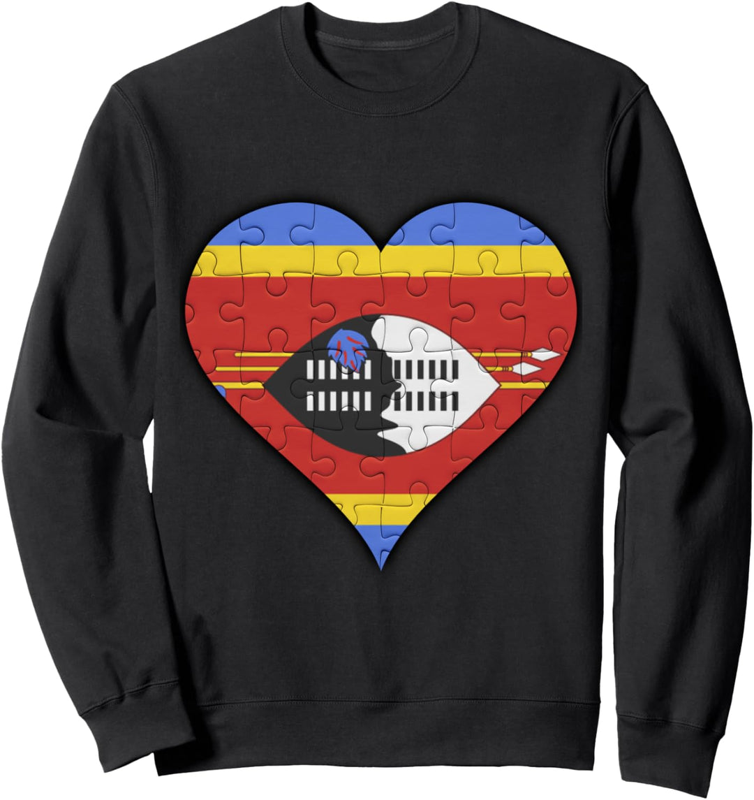 Swasiland Swasiländer Flagge Herz Sweatshirt