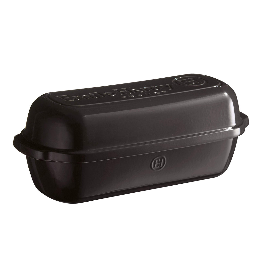 Emile Henry EH349503 Bauernbrot-Backform, Keramik, 39,5 x 16,5 x 15 cm., Keramik, Kohle, 39,5 x 16,5