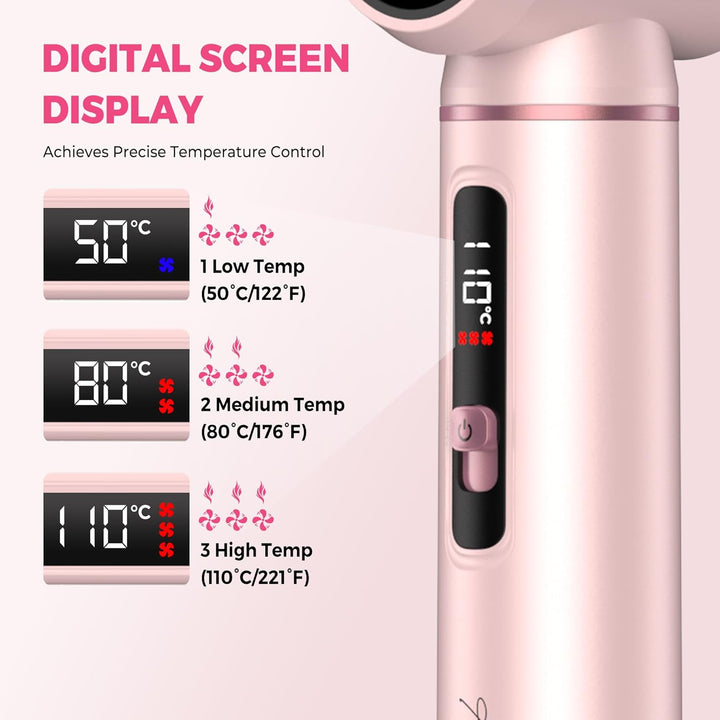 Atopskins Hair styler 5 in 1 Airbrush Haarstyler Air Styler mit LCD-Bildschirm und 3 Wärmeeinstellun