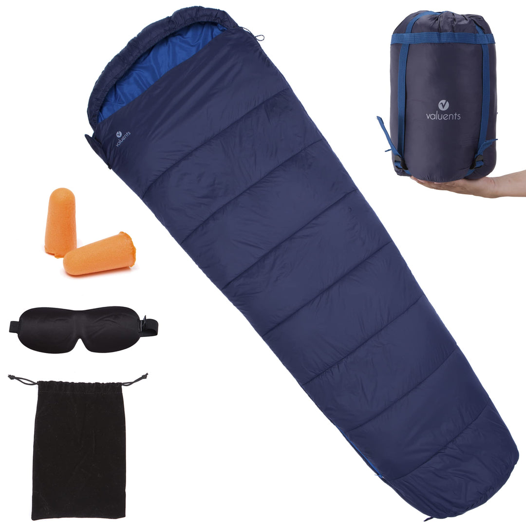 valuents Outdoor Schlafsack 215cm– Ultraleicht und warm mit Mikrofaser Füllung: 3-4 Jahreszeiten (30