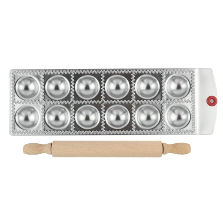 Hochwertigen Edelstahl Ravioli Ausstechformen mit Nudelholz, FantasyDay 2er Set Knödel-Hersteller Pi