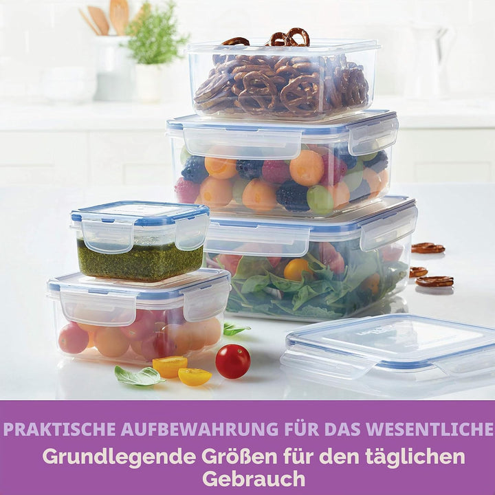 LOCK &amp; LOCK HPL980CLQ5 Easy Essentials Frischhaltedosen-Set, Kunststoff, transparent 10 Count, 10 Co