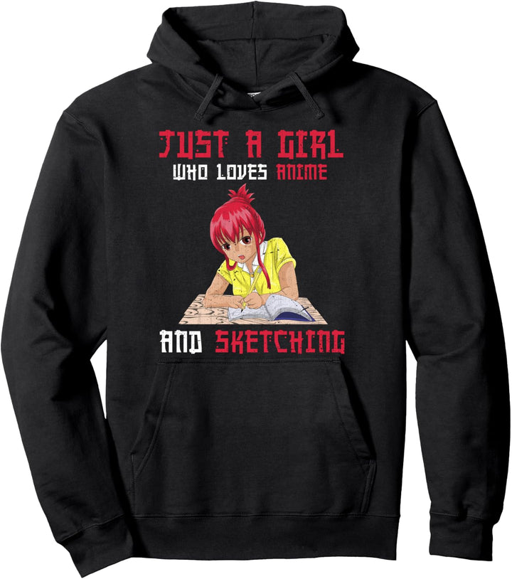 Nur ein Mädchen das Animes und Zeichnen liebt Manga Anime Pullover Hoodie