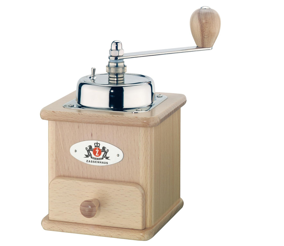 Zassenhaus Kaffeemühle Manuell BRASILIA | Buche natur | 12 x 12.5 x 20cm | zum Mahlen von Kaffeebohn