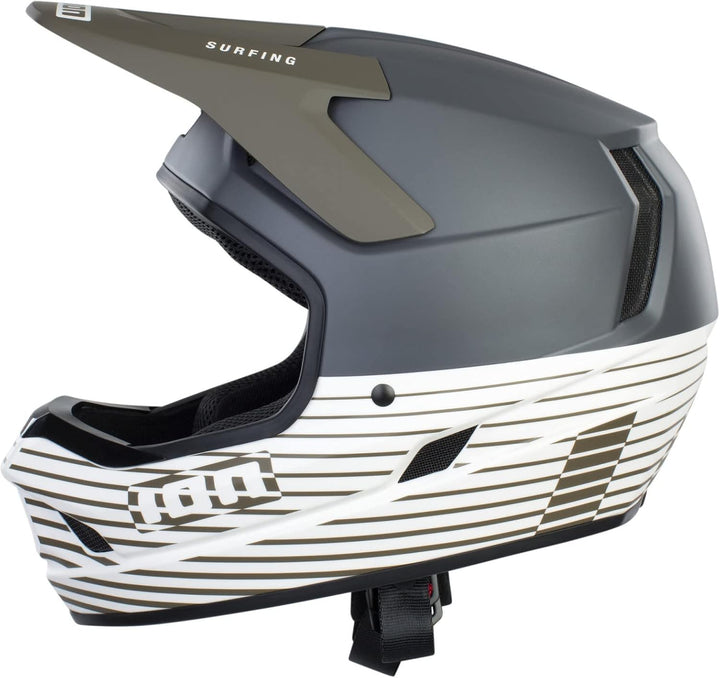Ion Scrub Amp DH Fahrrad Helm grau/weiss/grün 2024 Grau M (56-58cm), Grau M (56-58cm)