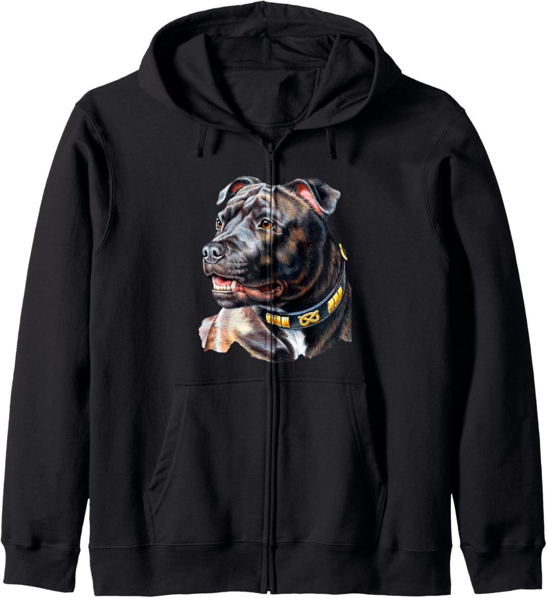 Gesichtsporträt American Staffordshire Bullterrier Kapuzenjacke